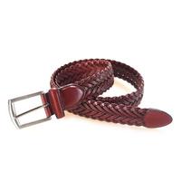 Yusen-Woven Leather Belts-Roller Buckle