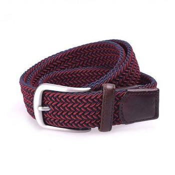 Yusen -Men Elastic Belts with Leather Tab - Pin Buckle