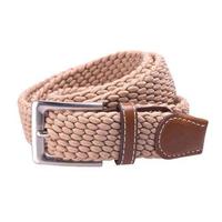 Yusen -Men Elastic Belts with Leather Tab - Pin Buckle