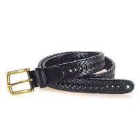 Yusen-Woven Leather Belts-Buckle with Brass Finish