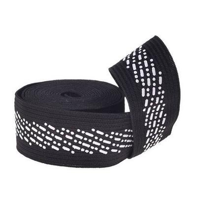 Yusen-Black Polyester Elastic Band Silk Screen Dot Pattern